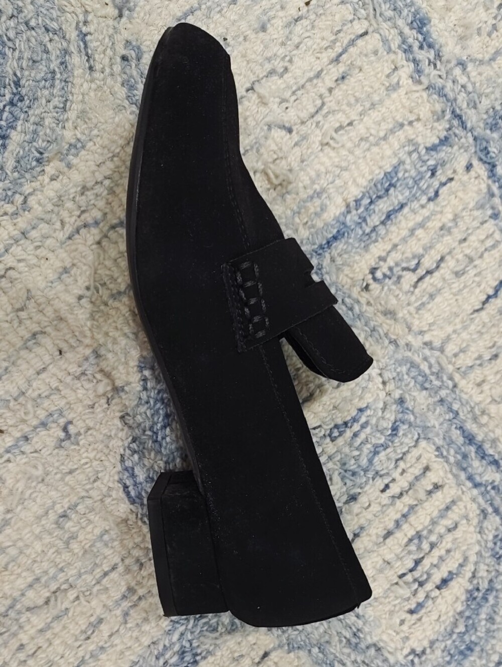 Black Rivet Women's Janelle Black Suede Penny Loafers - Classic Slip-On Style - Picture 4 of 7
